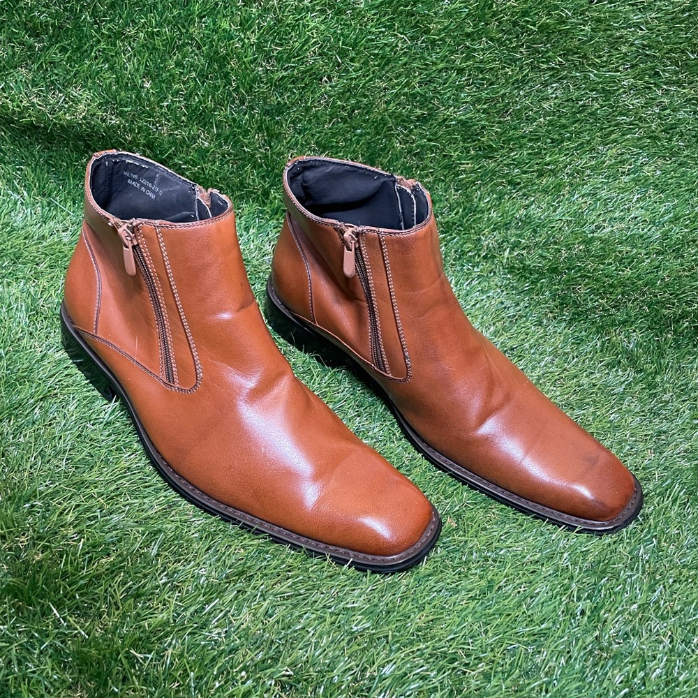 G. Dione double zipper ankle dress boots